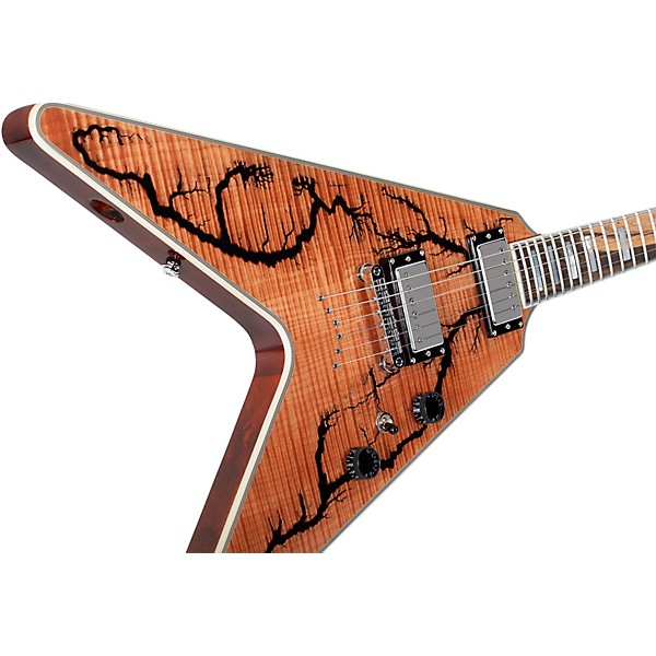 Schecter Guitar Research V-1 Electro-Resin Electric Guitar Gloss Natural