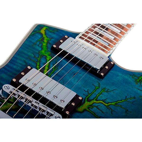 Schecter Guitar Research E-1 Electro-Resin Electric Guitar Transparent Blue