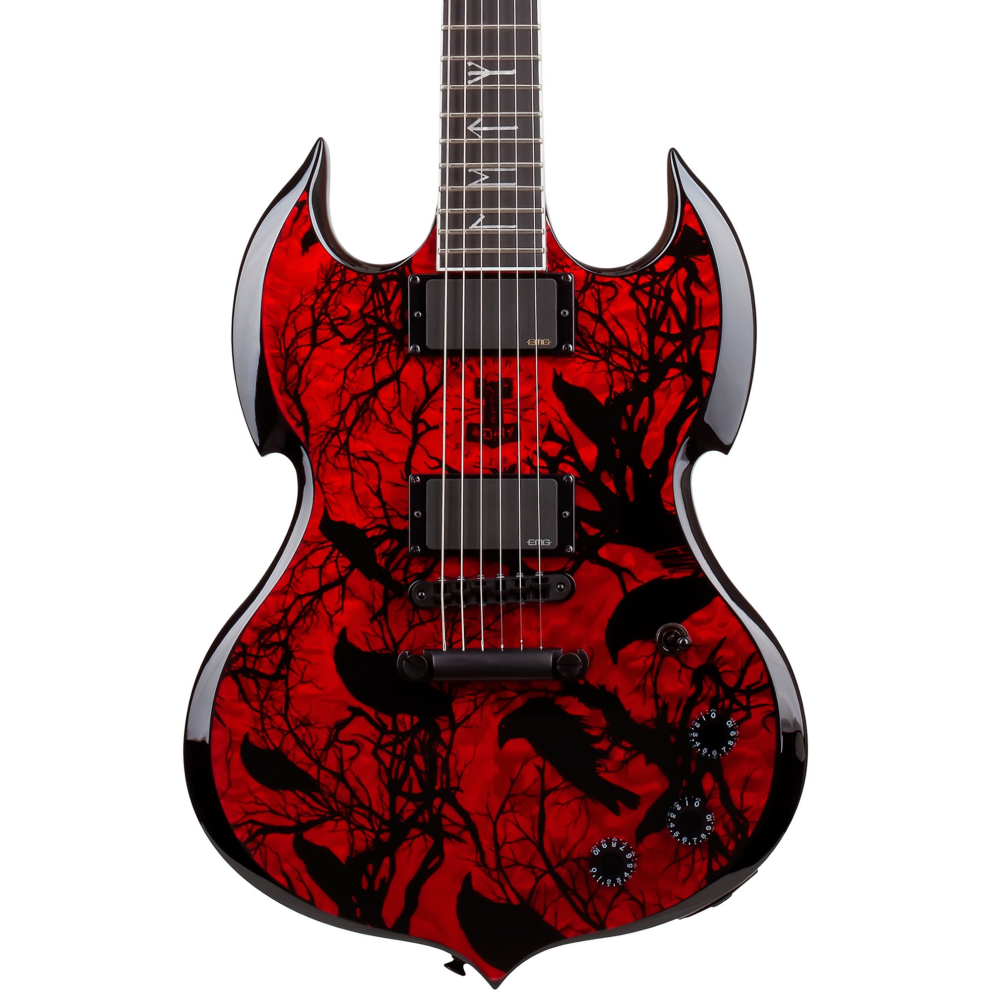 ハウバー ブラインド ブレイル ギター Wylde Audio Barbarian Electric Guitar Blood Raven | Guitar Center