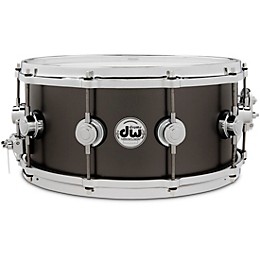 DW Collector's Series Satin Black Over Brass Snare Drum With Die Cast Hoops 14 x 6.5 in. Satin Black Over Brass
