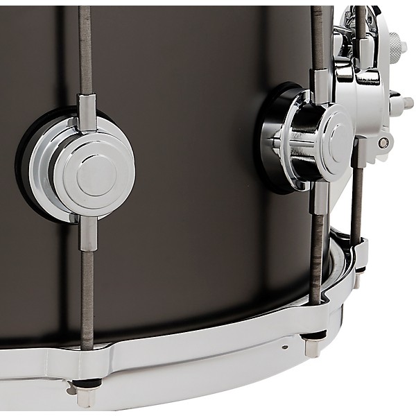 DW Collector's Series Satin Black Over Brass Snare Drum With Die Cast Hoops 14 x 6.5 in. Satin Black Over Brass