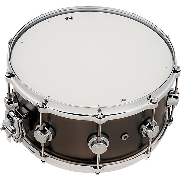 DW Collector's Series Satin Black Over Brass Snare Drum With Die Cast Hoops 14 x 6.5 in. Satin Black Over Brass