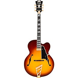 D'Angelico Excel EXL-1 Hollowbody Electric Guitar w/ Seymour Duncan Johnny Smith Mini Humbucker Dark Iced Tea Burst