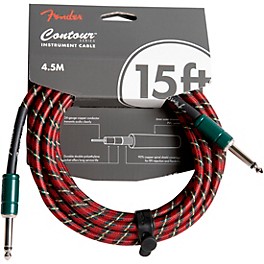 Fender Contour Holiday Instrument Cable 15 ft. Red/Green