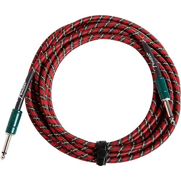 Fender Contour Holiday Instrument Cable 15 ft. Red/Green