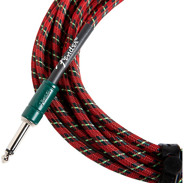 Fender Contour Holiday Instrument Cable 15 ft. Red/Green