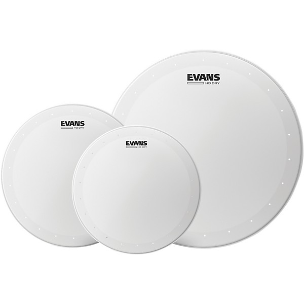 EVANS HD Dry Coated Tom Batter Drum Head Rock Pack 12, 13, 16 in.