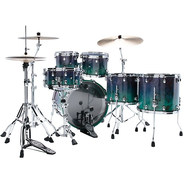 TAMA Starclassic Walnut/Birch 5-Piece Shell Pack with 22" Bass Drum and Chrome Hardware Nebula Mappa Burl Fade
