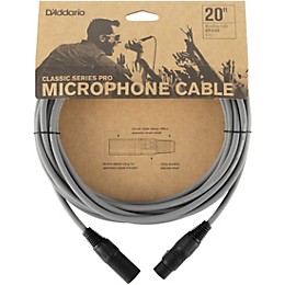 D'Addario Classic Pro Microphone Cable 20 ft. Gray