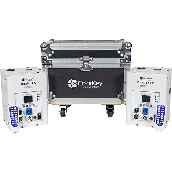 ColorKey Dazzler FX MKII 2-Pack Bundle w/ Road Case White