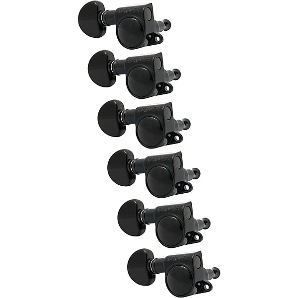 GROVER Mid-Size Rotomatics 205-18 Series Tuning Machines Black Chrome 6-in-line, left-hand