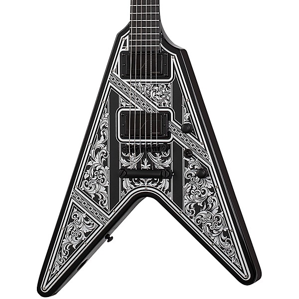 Schecter Guitar Research V-1 Przym Palladium Electric Guitar Gloss Black