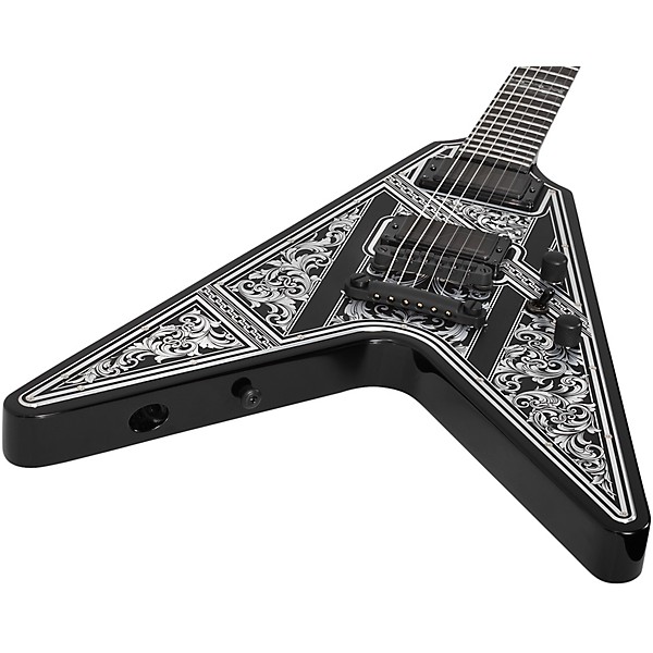 Schecter Guitar Research V-1 Przym Palladium Electric Guitar Gloss Black