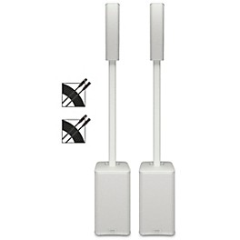 QSC KC12 Active 3-Way Column Speaker Pair With Cables, White