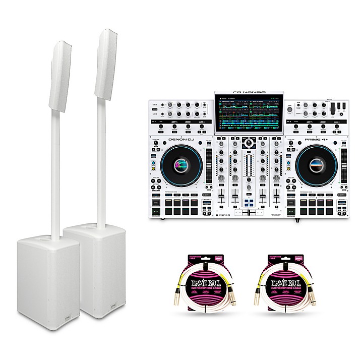 QSC KC12 3,000W Active 3-Way Column Speaker Pair With Denon PRIME