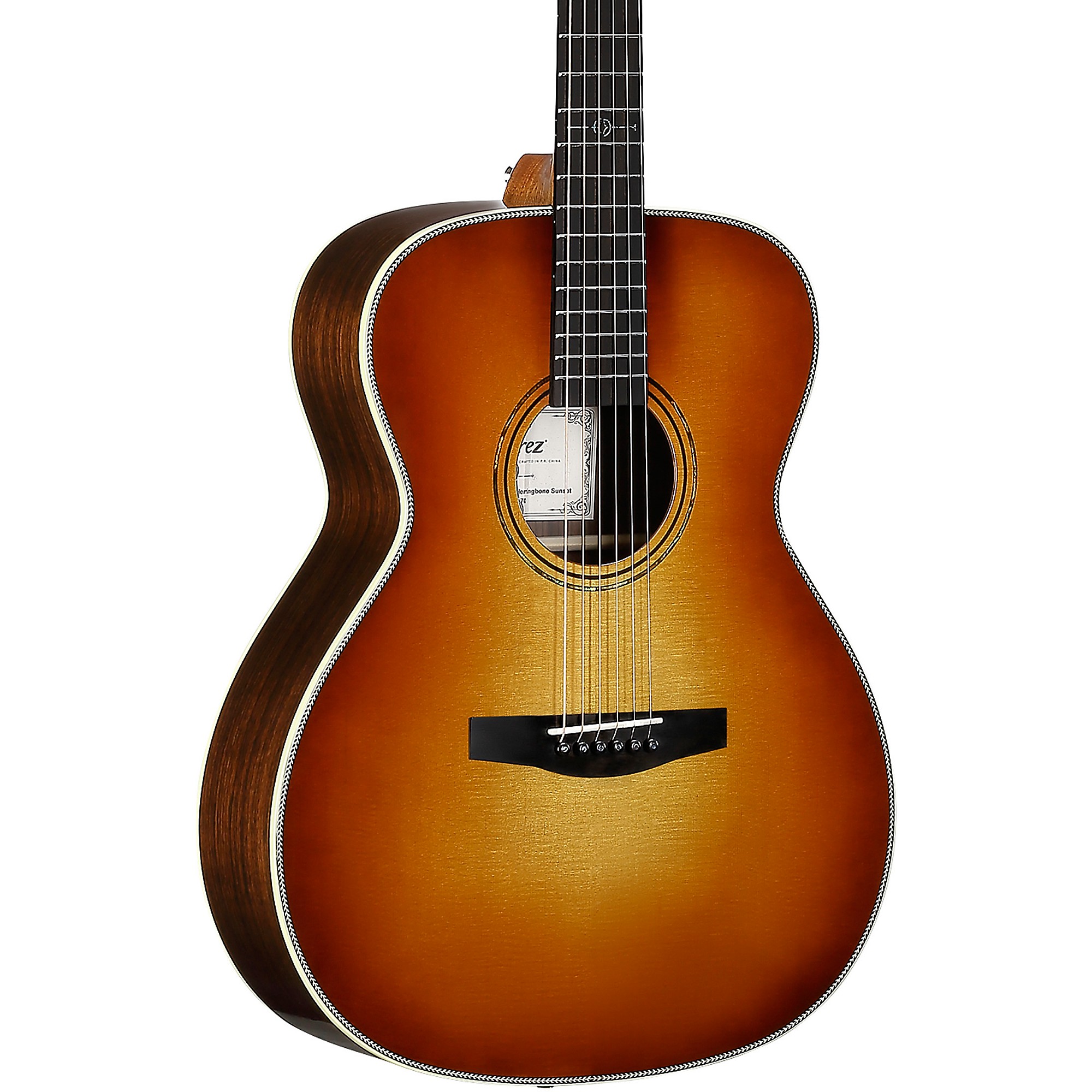 Open Box Alvarez LF70e Herringbone Laureate Series Folk-OM