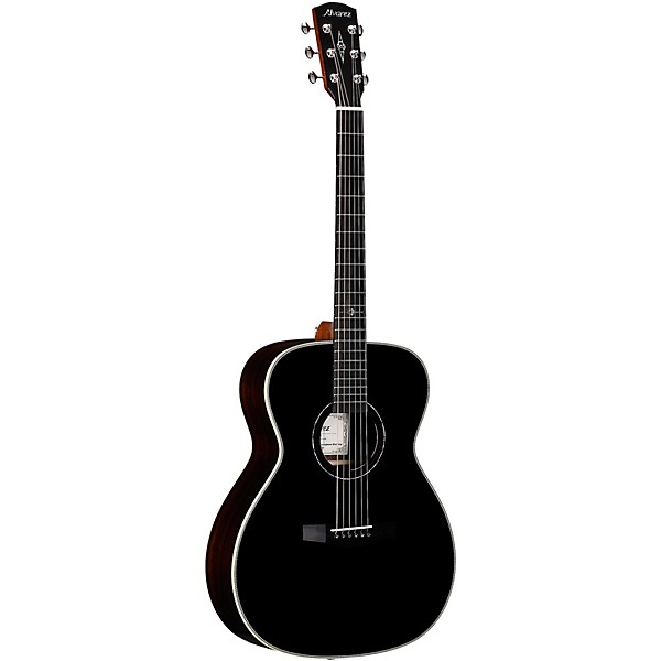 Alvarez LF70e Herringbone Laureate Series Folk-OM Acoustic-Electric Guitar Blacktop