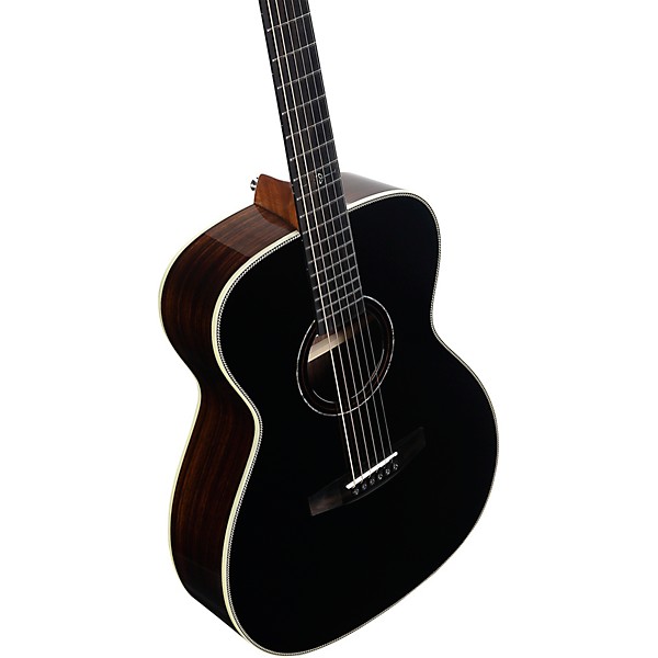 Alvarez LF70e Herringbone Laureate Series Folk-OM Acoustic-Electric Guitar Blacktop