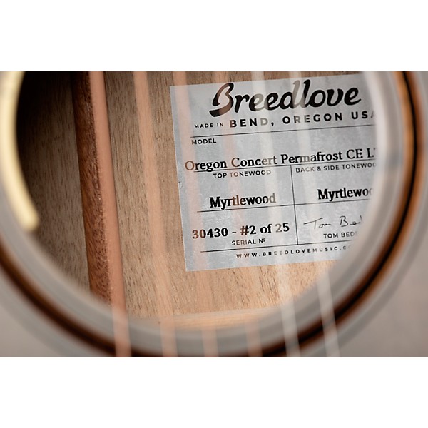 Breedlove Oregon All Solid Myrtlewood Limited-Edition Concert Acoustic-Electric Guitar Permafrost