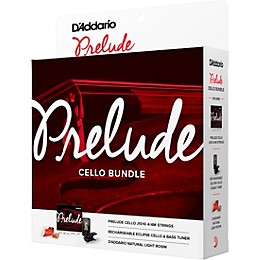 D'Addario Prelude Cello Bundle 4/4 Size, Medium