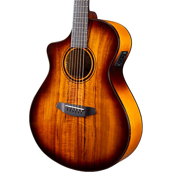 Breedlove Pursuit Exotic All Myrtlewood Left-Handed Concert Acoustic-Electric Guitar Tiger's Eye