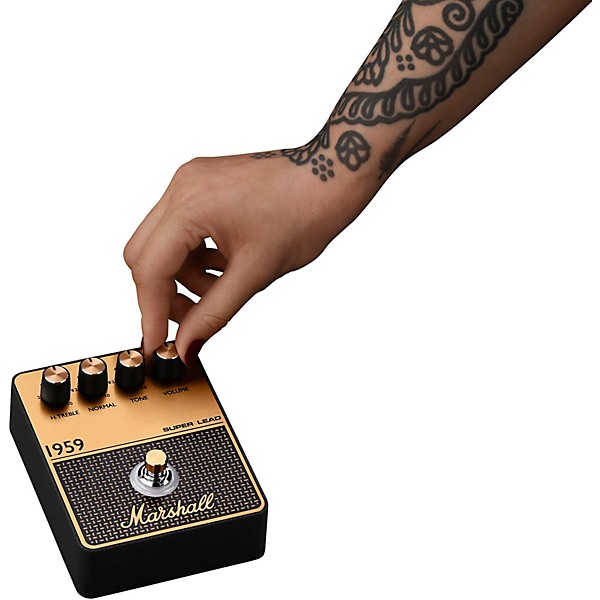 Open Box Marshall 1959 Vintage Overdrive and Crunch Effects Pedal Level 1 Black and Gold