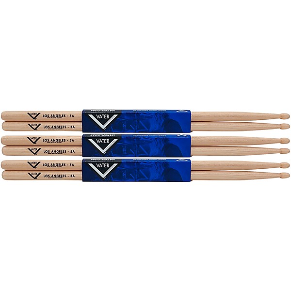 Vater Hickory Drum Sticks 3-Pack 5A Wood