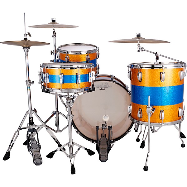 Ludwig Classic Maple 3-Piece Fab Shell Pack With 22" Bass Drum Gold/Blue Tri-Band