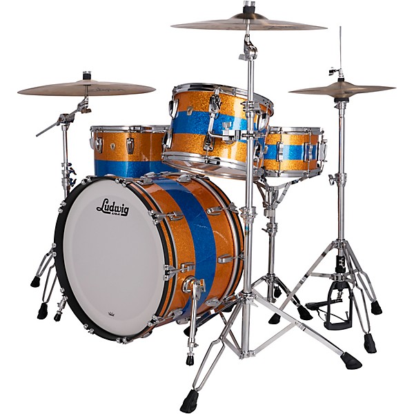 Ludwig Classic Maple 3-Piece Fab Shell Pack With 22" Bass Drum Gold/Blue Tri-Band