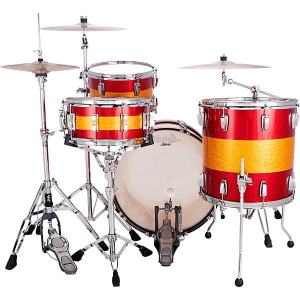 Ludwig Classic Maple 3-Piece Fab Shell Pack With 22" Bass Drum Red/Gold Tri-Band
