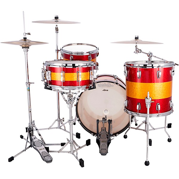 Ludwig Classic Maple 3-Piece Downbeat Shell Pack With 20" Bass Drum Red/Gold Tri-Band
