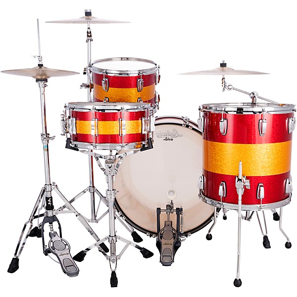 Ludwig Classic Maple 3-Piece Pro Beat Shell Pack With 24" Bass Drum Red/Gold Tri-Band