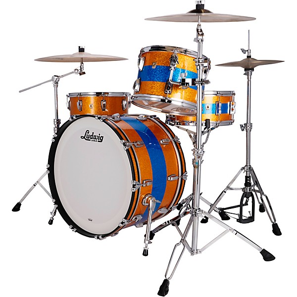 Ludwig Classic Maple 3-Piece Pro Beat Shell Pack With 24" Bass Drum Gold/Blue Tri-Band