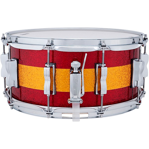 Ludwig Classic Maple Snare Drum 14 x 6.5 in. Red/Gold Tri-Band