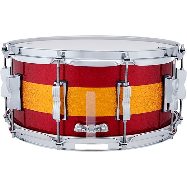 Ludwig Classic Maple Snare Drum 14 x 6.5 in. Red/Gold Tri-Band
