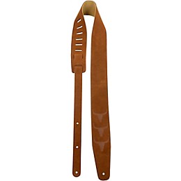 Perri's Embossed Bull Natural Suede Guitar Strap 2.5 in.