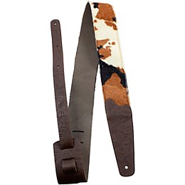 Perri's Fabric Cow Print Guitar Strap Brown 2.5 in.