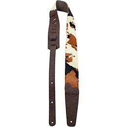 Perri's Fabric Cow Print Guitar Strap Brown 2.5 in.
