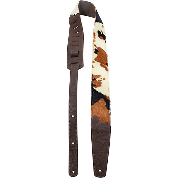 Perri's Fabric Cow Print Guitar Strap Brown 2.5 in.