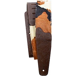 Perri's Fabric Cow Print Guitar Strap Brown 2.5 in.
