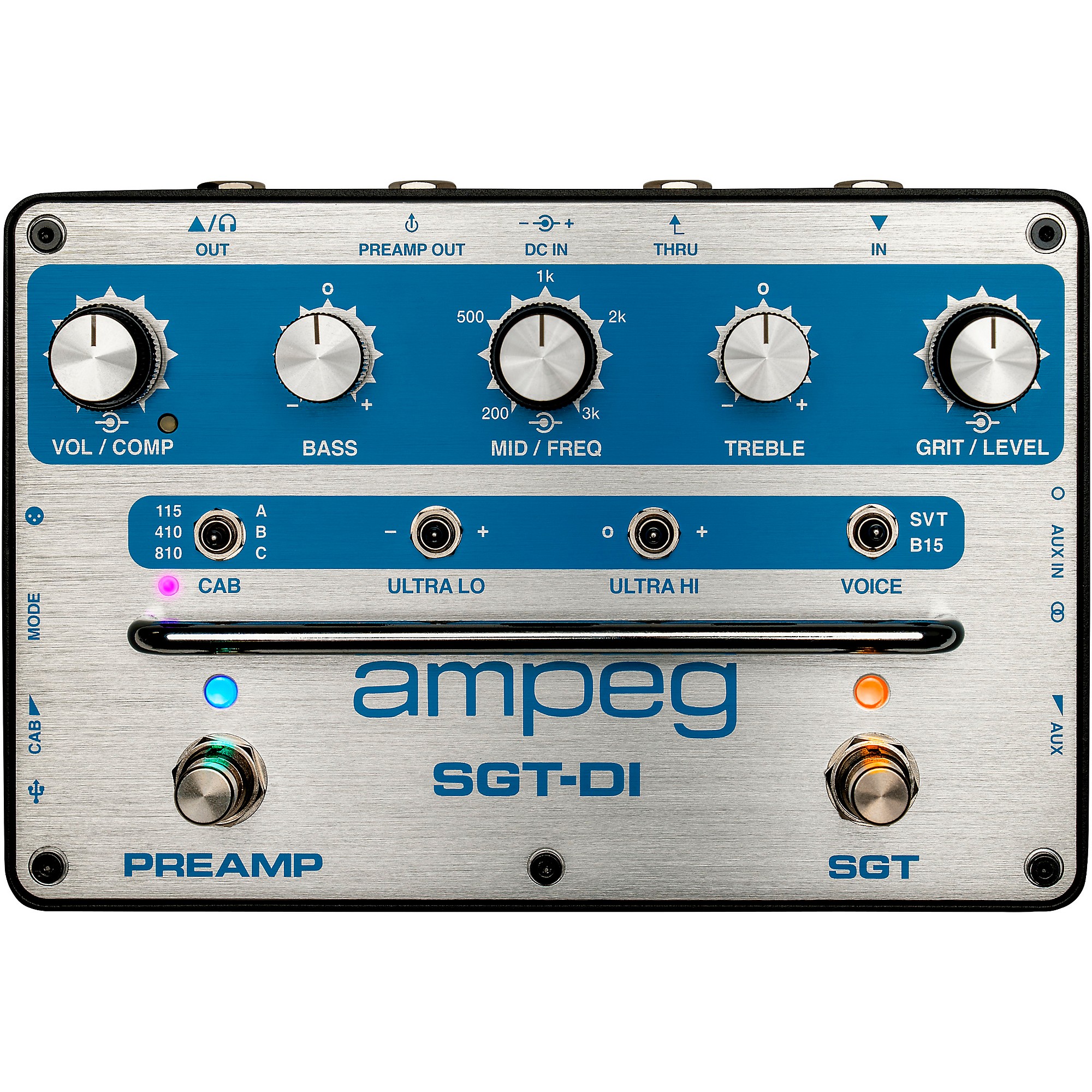 【人気急上昇】 Ampeg SGT-DI Blue Line All-In-One Bass Box Effects Pedal ベース