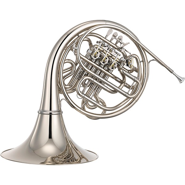 Yamaha YHR-872NDWOC Custom Series Double Horn with Detachable Bell - Instrument Only Nickel Silver