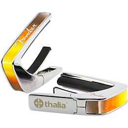 Thalia x Fender Chrome Finish Sunburst Capo White Spaghetti Logo