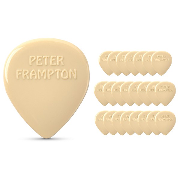 Dunlop Peter Frampton Vintage Jazz Teardrop White Picks 2.08 mm 24 Pack