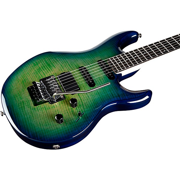 Ernie Ball Music Man BFR Luke 4 HSS Floyd Rose Electric Guitar Green Tide