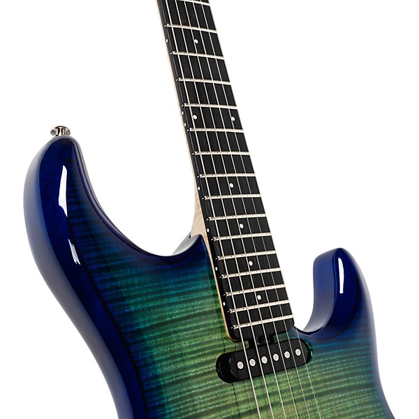 Ernie Ball Music Man BFR Luke 4 HSS Floyd Rose Electric Guitar Green Tide