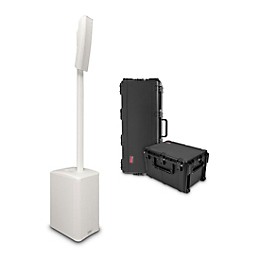 QSC Active 3-Way Column Loudspeaker With SKB iSeries Cases, White