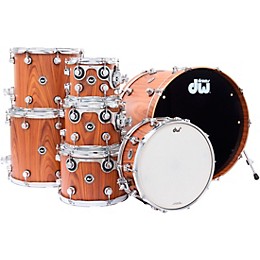 DW DWe Wireless Acoustic-Electronic Convertible 7-Piece Shell Pack With 22" Bass Drum Limited Edition Santos Rosewood Hard Satin Exotic