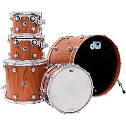 DW DWe Wireless Acoustic-Electronic Convertible 5-Piece Shell Pack With 22" Bass Drum Limited Edition Santos Rosewood Hard Satin Exotic