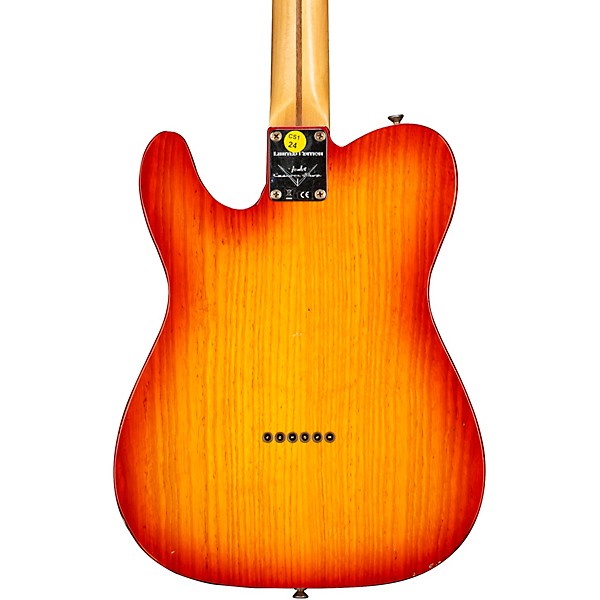 Fender Custom Shop Limited Edition 50s Telecaster Thinline Journeyman Relic Electric Guitar Aged Cherry Sunburst